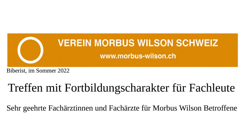 Verein Morbus Wilson Schweiz - Treffen für Fachleute